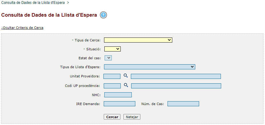 Consulta Dades Llista dEspera