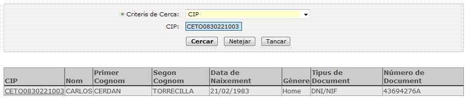 Consulta Dades Llista dEspera