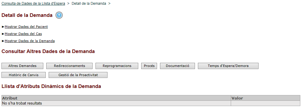 Consulta Dades Llista dEspera
